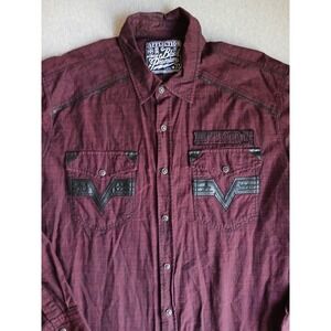 Affliction Shirt XL Mens Embroidered Grunge Skater Goth Y2k Black Premium